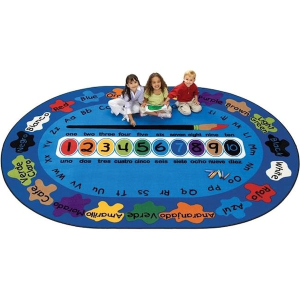 Carpets For Kids Carpets For Kids 5395 Bilingual Paint by Numero 6.75 ft. x 9.42 ft. Oval Carpet 5395 - main